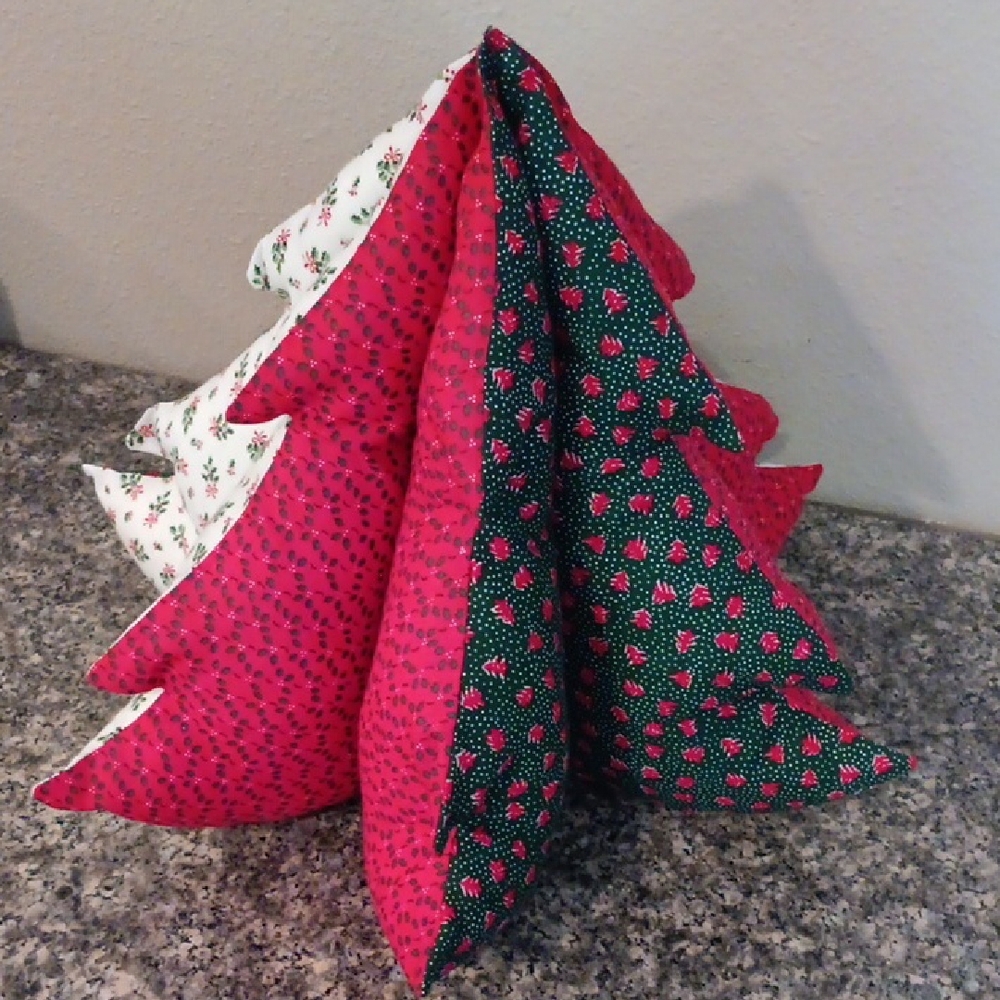 Festive Fabric Christmas Tree Decor Handmade By Me